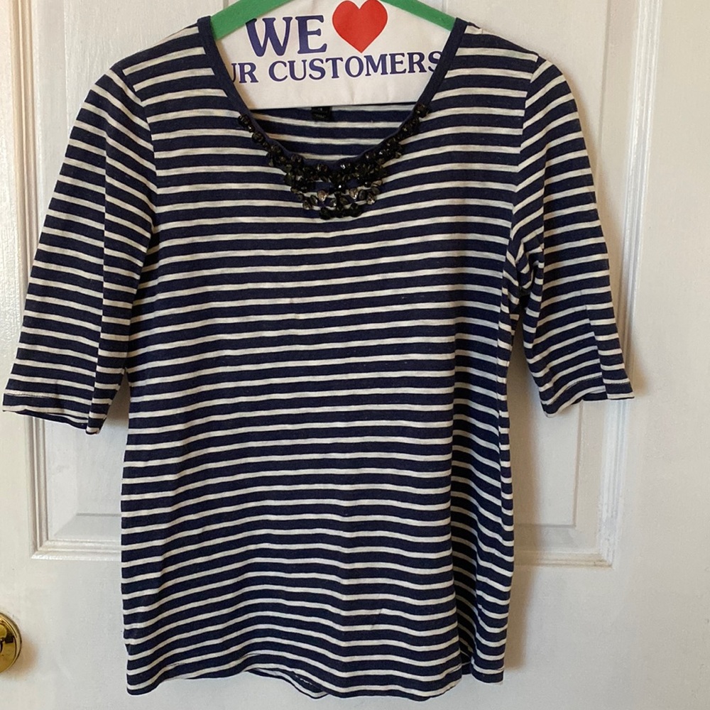 J.Crew Jeweled Cotton Top